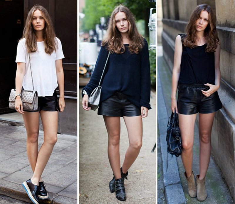 What To Wear Leather Shorts In Autumn And Winter