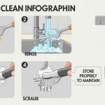 Cleaning a stainless steel pasta fork with warm soapy water
