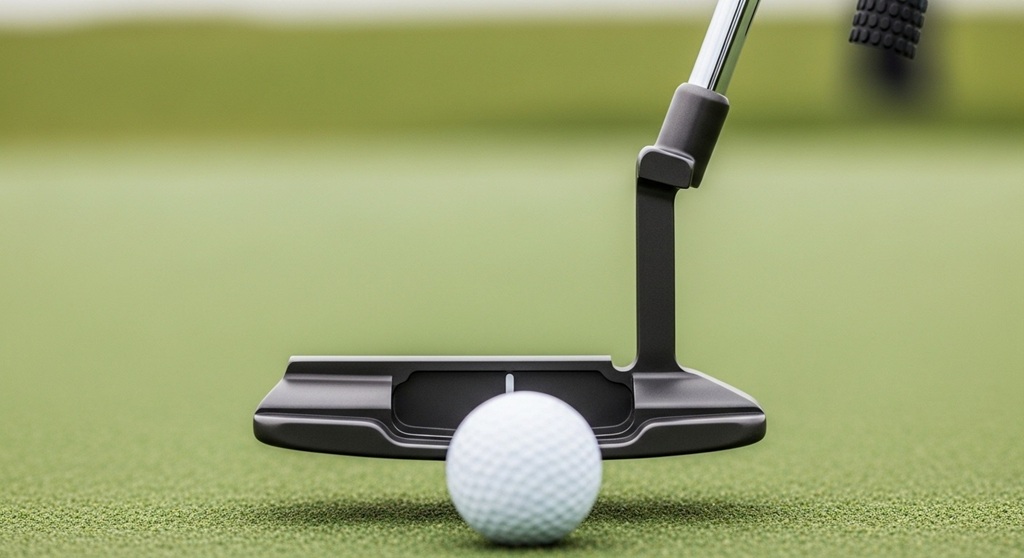Easy alignment golf putter with alignment lines for beginners